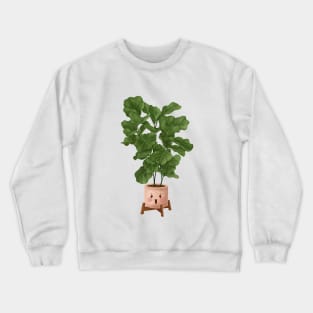 Cute Plant Illustration, Fiddle leaf Fig Illustration 2 Crewneck Sweatshirt